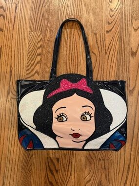 Disney Danielle Nicole Snow White Large Black Patent Sparkle Vinyl Tote Bag